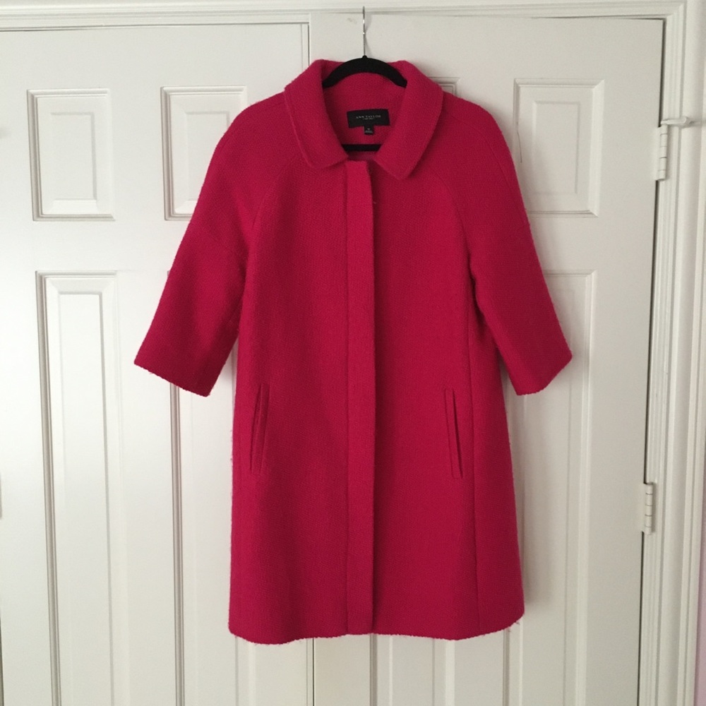 Ann Taylor Pink Boucle Coat